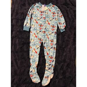 Mon Petit Sleep Boys 3T Dinosaur Airplane Footed Pajamas NWT Full Zip Sleeper